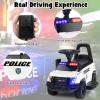 Costzon Police Car Ride On, 6V Battery Powered Electric Kids Ride On with Megaphone, Lights, Siren, Under Seat Storage, Toddler Push Car, Ride On Toys for Toddlers 1-3 Boys Girls (White) view 2