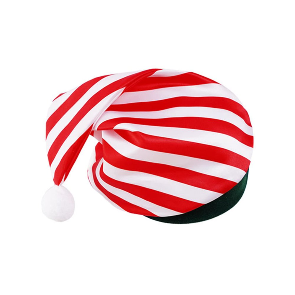 Aislor Christmas Santa Striped Hat with Plush Ball Santa for Kids Xmas Holiday Hat New Year Festive Cap Party Supplies Green 12 Years