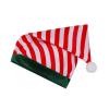 Aislor Christmas Santa Striped Hat with Plush Ball Santa for Kids Xmas Holiday Hat New Year Festive Cap Party Supplies Green 12 Years view 2