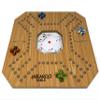 Jackaroo Board Game, 2-4 Player Marble Strategy Game, Solid Wooden Game with 16 Glass Marbles and 52 Cards, Marbles and Jokers Board Game, Marble Chase Game, Foldable Board with Carry Bag (Oak) view 1