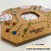 Jackaroo Board Game, 2-4 Player Marble Strategy Game, Solid Wooden Game with 16 Glass Marbles and 52 Cards, Marbles and Jokers Board Game, Marble Chase Game, Foldable Board with Carry Bag (Oak) view 2