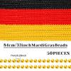 Kingdder 50 Pcs Bead Necklaces Mardi Gras Bead Necklaces Movie Night Party Decorations Metallic Colors (Black, Red and Gold) view 3