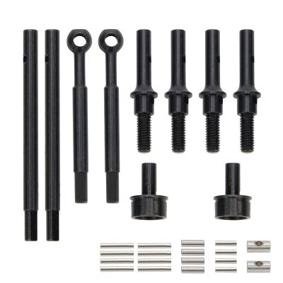 RCWAD #45 Heavy Duty Steel Front Cvd Drive Shaft Axle + Rear Axle + Portal Top Shaf for FMS Fcx24 1-24 Crawlers