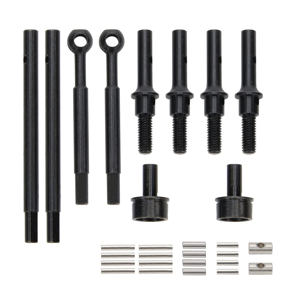 RCWAD #45 Heavy Duty Steel Front Cvd Drive Shaft Axle + Rear Axle + Portal Top Shaf for FMS Fcx24 1-24 Crawlers