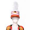 winying Kids Drum Band Hat with Feather Toy Soldier Hat Drum Major Hat Costume Ceremonial Hat Majorette Hat Red&White One Size view 2