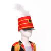 winying Kids Drum Band Hat with Feather Toy Soldier Hat Drum Major Hat Costume Ceremonial Hat Majorette Hat Red One Size view 3