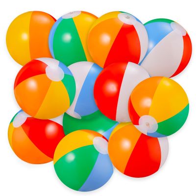 SCIONE Beach Balls Bulk 24 Pack - 9" Inflatable Beachballs Swimming Pool Toys for Kids Summer Water Games, Kids Birthday Party Favors Lua/Hawaiian Tropical Theme Decorations Supplies