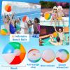 SCIONE Beach Balls Bulk 24 Pack - 9" Inflatable Beachballs Swimming Pool Toys for Kids Summer Water Games, Kids Birthday Party Favors Lua/Hawaiian Tropical Theme Decorations Supplies view 2