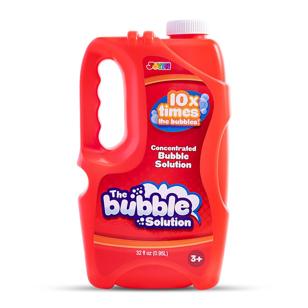 JOYIN 32 oz Bubble Solution Refills (Close to 1L/ 2.5 Gallon), Concentrated Solution for Bubble Machine, Wands, Blower, Easter (Red)