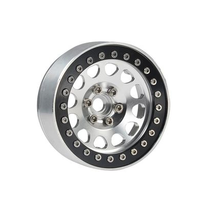 2.2" Beadlock Wheel Rim Hub for Axial SCX10 D90 Wraith Traxxas TRX4 1/10 RC Crawler Car Wheels Tires Upgrade Accessories ( Color : Black Silver 1PCS )
