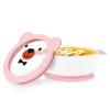 MR. CHOU Suction Baby Bowls with Leakproof Tempered Glass Lids for Babies & Toddlers, Ceramic First Stage Infant Feeding Supplies with Handles, 100% Food Grade Snack Cotainer for Kids, Pink view 1