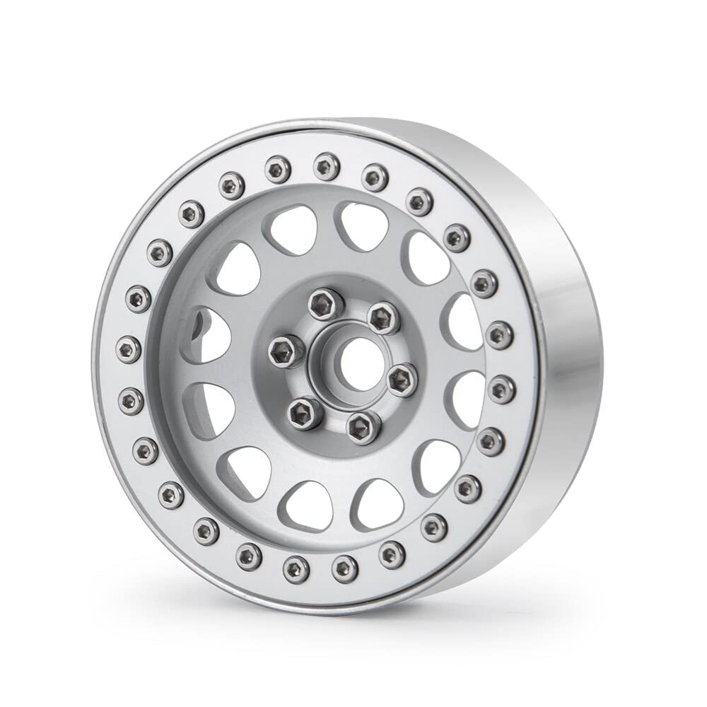 2.2" Beadlock Wheel Rim Hub for Axial SCX10 D90 Wraith Traxxas TRX4 1/10 RC Crawler Car Wheels Tires Upgrade Accessories ( Color : Silver 1PCS )