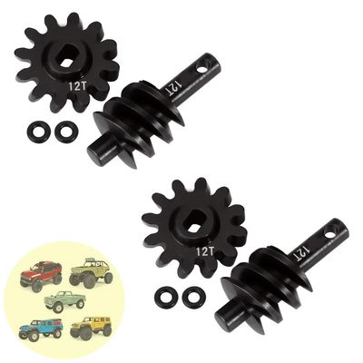 2pcs Steel Axle Differentials Gear 13T/2T Front and Rear Overdrive Differential Worm Gear for Axial SCX24 1/24 RC Crawler Truck Car Upgrades Parts Accessories (2T-12T)
