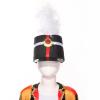 winying Kids Drum Band Hat with Feather Toy Soldier Hat Drum Major Hat Costume Ceremonial Hat Majorette Hat Black One Size view 2
