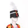 winying Kids Drum Band Hat with Feather Toy Soldier Hat Drum Major Hat Costume Ceremonial Hat Majorette Hat Black One Size view 3