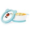 MR. CHOU Ceramic Baby Bowls with Suction Base, Infant Led Weaning Supplies with BPA Free Airtight Lid & Handles for Babies Self-feeding, 100% Food Grade Kid Bowls, Microwave & Dishwasher Safe, Blue view 1