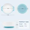 MR. CHOU Ceramic Baby Bowls with Suction Base, Infant Led Weaning Supplies with BPA Free Airtight Lid & Handles for Babies Self-feeding, 100% Food Grade Kid Bowls, Microwave & Dishwasher Safe, Blue view 3