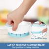 MR. CHOU Ceramic Baby Bowls with Suction Base, Infant Led Weaning Supplies with BPA Free Airtight Lid & Handles for Babies Self-feeding, 100% Food Grade Kid Bowls, Microwave & Dishwasher Safe, Blue view 4