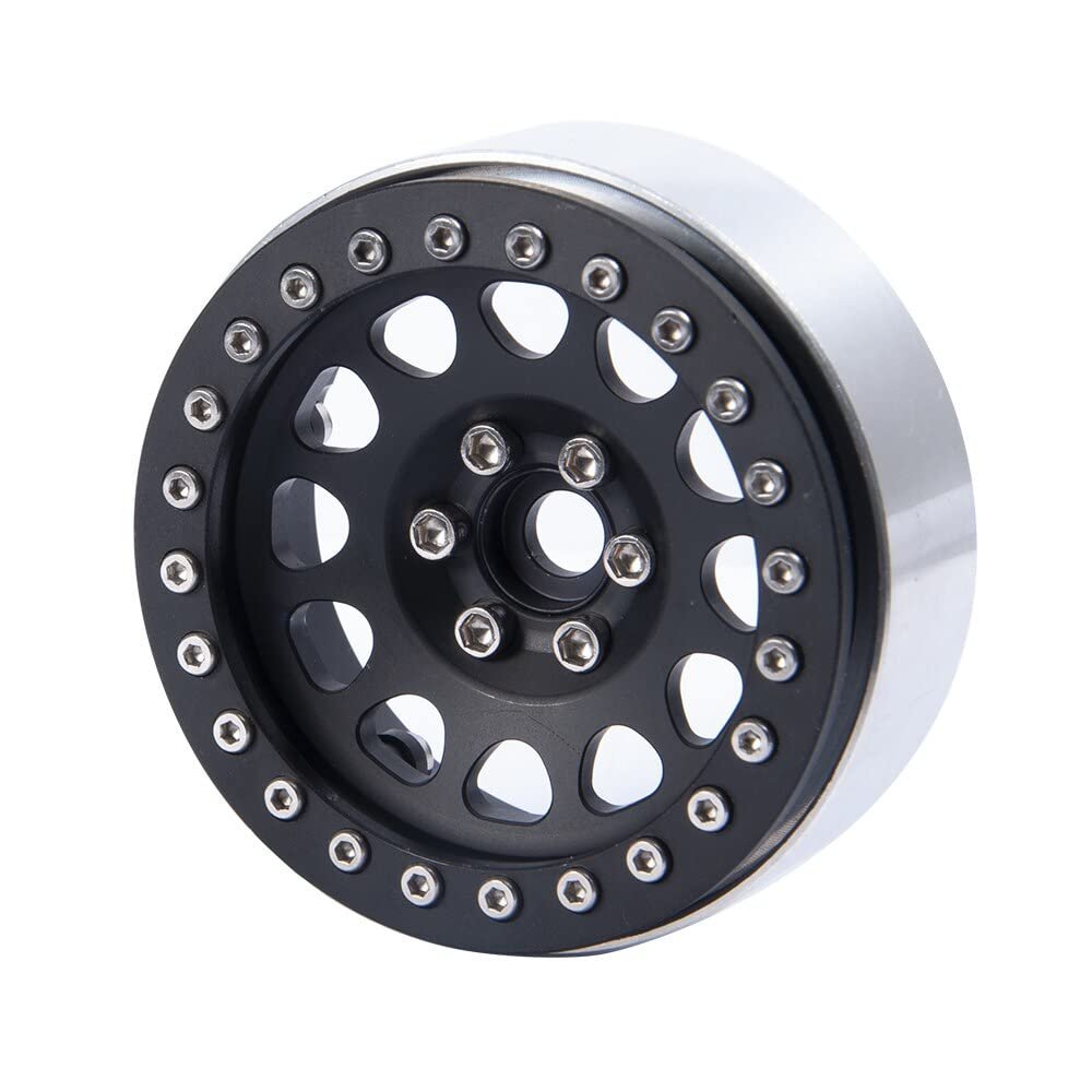 2.2" Beadlock Wheel Rim Hub for Axial SCX10 D90 Wraith Traxxas TRX4 1/10 RC Crawler Car Wheels Tires Upgrade Accessories ( Color : Black 1PCS )