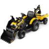 Costzon 3 in 1 Ride on Excavator Bulldozer Tractor 12V Battery Electric Vehicle W/Remote Control, Trailer, Shovel, Digger, LED Lights, MP3 & USB, Kids Excavator Ride on Car for Kids 3-8 (Yellow) view 1