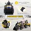 Costzon 3 in 1 Ride on Excavator Bulldozer Tractor 12V Battery Electric Vehicle W/Remote Control, Trailer, Shovel, Digger, LED Lights, MP3 & USB, Kids Excavator Ride on Car for Kids 3-8 (Yellow) view 3