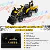 Costzon 3 in 1 Ride on Excavator Bulldozer Tractor 12V Battery Electric Vehicle W/Remote Control, Trailer, Shovel, Digger, LED Lights, MP3 & USB, Kids Excavator Ride on Car for Kids 3-8 (Yellow) view 4