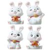 NOLITOY 4pcs Year of The Rabbit Rabbit Ornament Miniature Bunny Adornment Zodiac Rabbit Figurines Zodiac Rabbit Figurine Statue Micro Landscape Ornament Desktop Rabbit Statues Bunny Figure view 1
