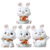 NOLITOY 4pcs Year of The Rabbit Rabbit Ornament Miniature Bunny Adornment Zodiac Rabbit Figurines Zodiac Rabbit Figurine Statue Micro Landscape Ornament Desktop Rabbit Statues Bunny Figure view 3