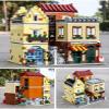 General Jim's Music Store & Coffee Caf Street View Modular City Building Block Set, 3,103 Pieces with Light Kit, European Style Architecture Display Model | GJ LMS view 2