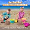 Sloosh 3 Packs Foldable Bucket - Collapsible Bucket with Sand Shovels and Mesh Backpack for Kids Toddlers Beach Toys, Easter Egg Hunt, Camping, Travelling and Fishing Water Pail (Pink/Purple/Green) view 2