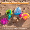 Sloosh 3 Packs Foldable Bucket - Collapsible Bucket with Sand Shovels and Mesh Backpack for Kids Toddlers Beach Toys, Easter Egg Hunt, Camping, Travelling and Fishing Water Pail (Pink/Purple/Green) view 3