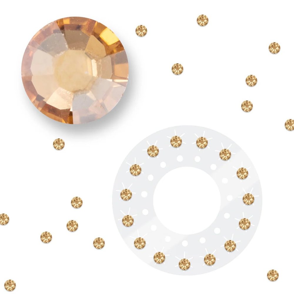 blinger Shimmer Crystal Refill Pack as seen on Shark Tank | 5 Discs 75 Precision-Cut Glass Crystals | Hair-Safe Accessories | Styling Tool Not Included| Golden Honey 5 mm