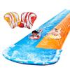 JOYIN 32.5FT Water Slide and 2 Inflatable Boards, Extra Long Double Lawn Heavy Duty Splash Mat Pad with Sprinkler for Kids Adults Backyard Summer Water Toy Outdoor Fun, Blue, Orange view 1