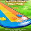 SLOOSH Triple Water Slide with 3 BodyBoards, 18FT Lawn Slip Water Splash Slide Summer Toy Splash Pad with Build in Advanced Sprinkler for Kids Adults Backyard Summer Water Fun view 2