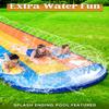 SLOOSH Triple Water Slide with 3 BodyBoards, 18FT Lawn Slip Water Splash Slide Summer Toy Splash Pad with Build in Advanced Sprinkler for Kids Adults Backyard Summer Water Fun view 4