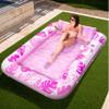 SLOOSH Inflatable Tanning Pool Lounger Float, 85" x 57" Extra Large Pool Floats Adult with Pillow, 4 in 1 Suntan Tub Raft Floatie,Sunbathing Bed Lounge Blow Up Ball Pit Party Gifts, XL-Hot Pink view 1