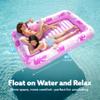 SLOOSH Inflatable Tanning Pool Lounger Float, 85" x 57" Extra Large Pool Floats Adult with Pillow, 4 in 1 Suntan Tub Raft Floatie,Sunbathing Bed Lounge Blow Up Ball Pit Party Gifts, XL-Hot Pink view 2