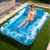 SLOOSH Inflatable Tanning Pool Lounger Float, 85" x 57" Extra Large Pool Floats Adult with Pillow, 4 in 1 Suntan Tub Raft Floatie,Sunbathing Bed Lounge for Water Blow Up Ball Pit Party Gifts, XL-Blue view 1
