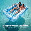 SLOOSH Inflatable Tanning Pool Lounger Float, 85" x 57" Extra Large Pool Floats Adult with Pillow, 4 in 1 Suntan Tub Raft Floatie,Sunbathing Bed Lounge for Water Blow Up Ball Pit Party Gifts, XL-Blue view 2