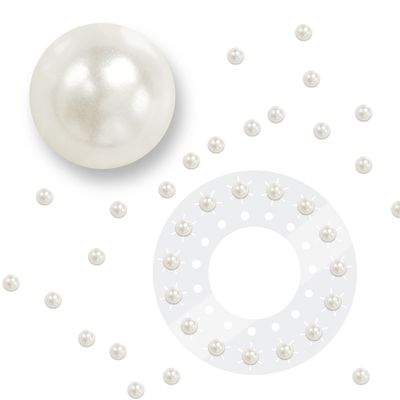 blinger Shimmer Crystal Refill Pack as seen on Shark Tank | 5 Discs 75 Precision-Cut Glass Crystals | Hair-Safe Accessories | Styling Tool not Included | Ivory Cream Pearls 5 mm
