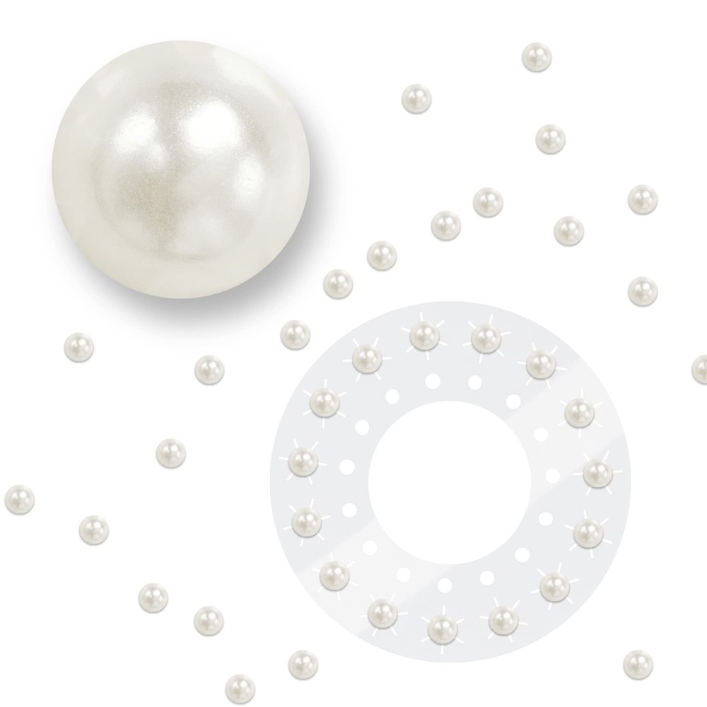 blinger Shimmer Crystal Refill Pack  as seen on Shark Tank | 5 Discs  75 Precision-Cut Glass Crystals | Hair-Safe Accessories | Styling Tool not Included | Ivory Cream Pearls 5 mm