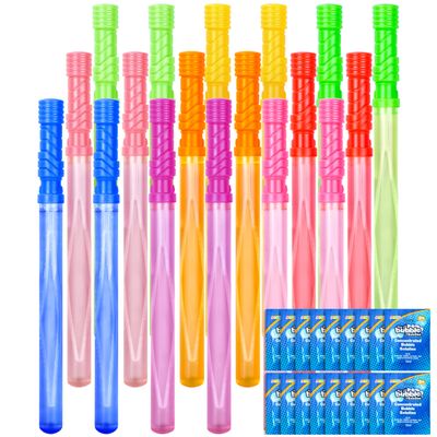 JOYIN 14.6" Big Bubble Wand Set(18 Pack 9 Colour) with Concentrated Solution Refills, Giant Bubble Wands Toy for Kids Birthday Summer Toy Party Favors, Outdoor Activity Bathroom Bath Toys
