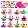 JOYIN 12 Sets Party Hats for Kids Birthday Party Games Craft Activities, Cute Animal Theme Birthday Hats Activity Kits with Stickers for Kids Holiday Theme Party Favors Easter Decoration view 1