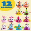 JOYIN 12 Sets Party Hats for Kids Birthday Party Games Craft Activities, Cute Animal Theme Birthday Hats Activity Kits with Stickers for Kids Holiday Theme Party Favors Easter Decoration view 2