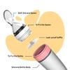 2 Pieces Baby Silicone Feeding Bottle Spoon Baby Food Feeder with Standing Base for Infant 6 Months and Plus Dispensing and Feeding (Pink) view 2