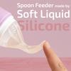 2 Pieces Baby Silicone Feeding Bottle Spoon Baby Food Feeder with Standing Base for Infant 6 Months and Plus Dispensing and Feeding (Pink) view 4