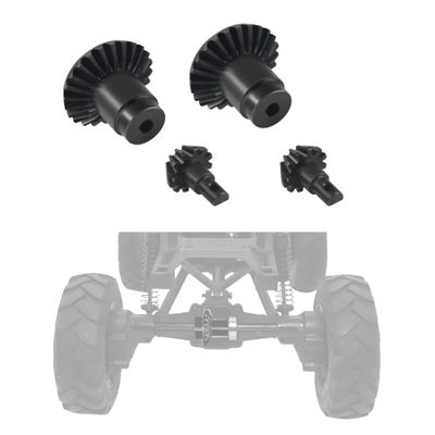 FCX24 RC Car Gear,4PCS Metal Harden Steel Gear Set Part for FMS 1/24 FCX24 RC Power Wagon Xiaoqi RC Car Metal Gear Part(Black)