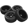 HIRCQOO 17mm Hex Hub 4.40''OD Rubber Tires & Plastic Wheel Rim w/Foam Compatible with 1/8 Arrma Python Kraton Redcat Kyosho Traxxas Sledge Losi HPI 1/8 Off-Road RC Buggy (Dot Style) view 3