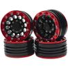 4Pack HIRCQOO Metal 1.9 Wheels 1.9'' Beadlock Wheel Rims Hubs Compatible with Traxxas TRX4 Axial SCX10 JL SCX10-II D90 D110 Tamiya CC01 1/10 RC Crawler (Red) view 2