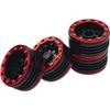 4Pack HIRCQOO Metal 1.9 Wheels 1.9'' Beadlock Wheel Rims Hubs Compatible with Traxxas TRX4 Axial SCX10 JL SCX10-II D90 D110 Tamiya CC01 1/10 RC Crawler (Red) view 3